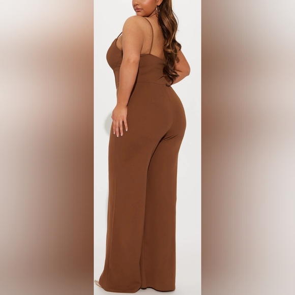 Fashion Nova Mocha Jumpsuit - Picture 2 of 5